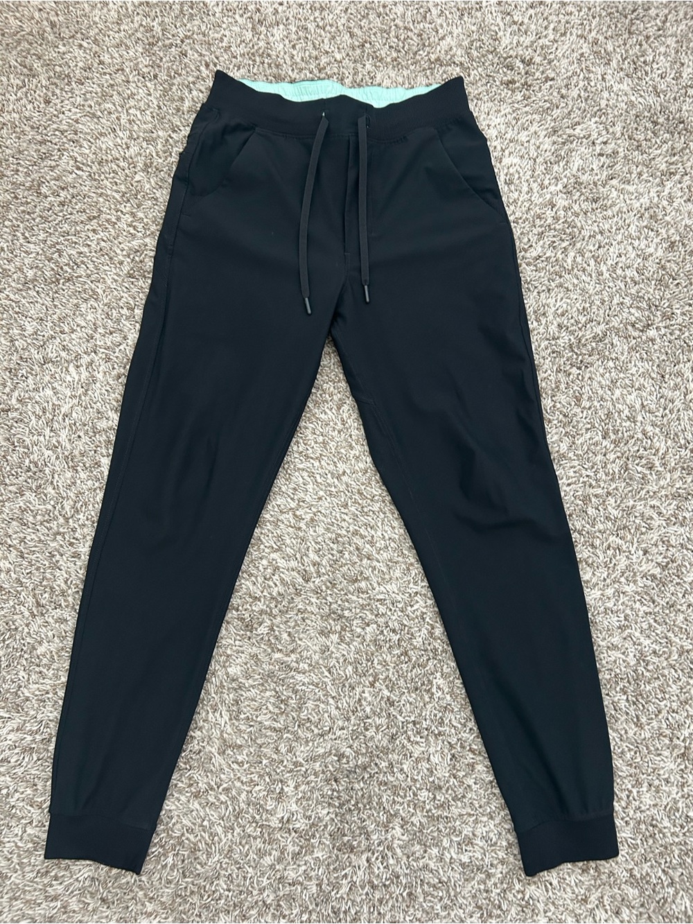 Birddogs Pants Mens Med Black Tech Jogger Elastic Waist Drawstring Preppy Logo